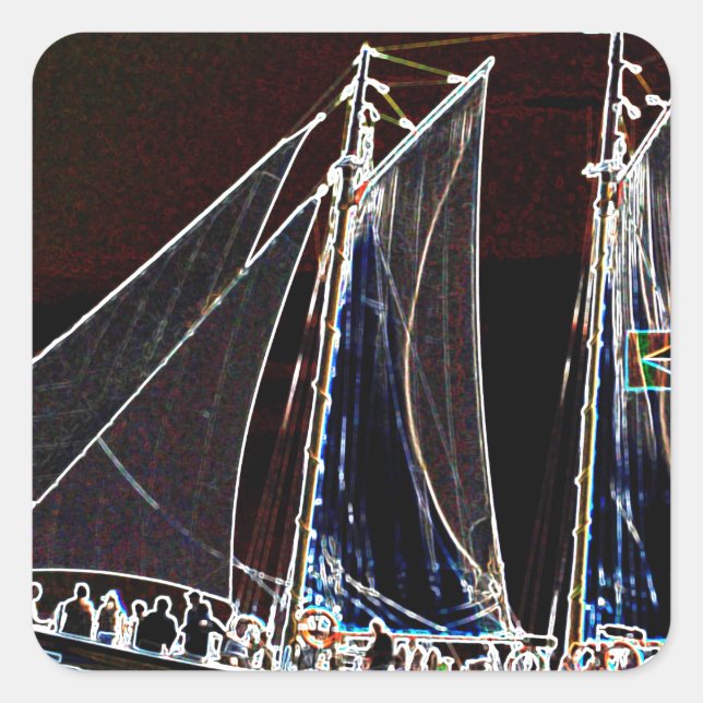 Sailing Boat- Abstract Photograph Square Sticker (Front)