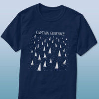 Sailing Boat Captain Personalised T-Shirt