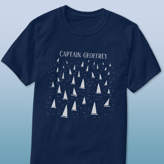 Sailing Boat Captain Personalised T-Shirt