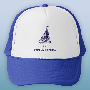 Sailing Boat Captain Personalised Trucker Hat