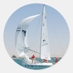 Sailing Boat Classic Round Sticker