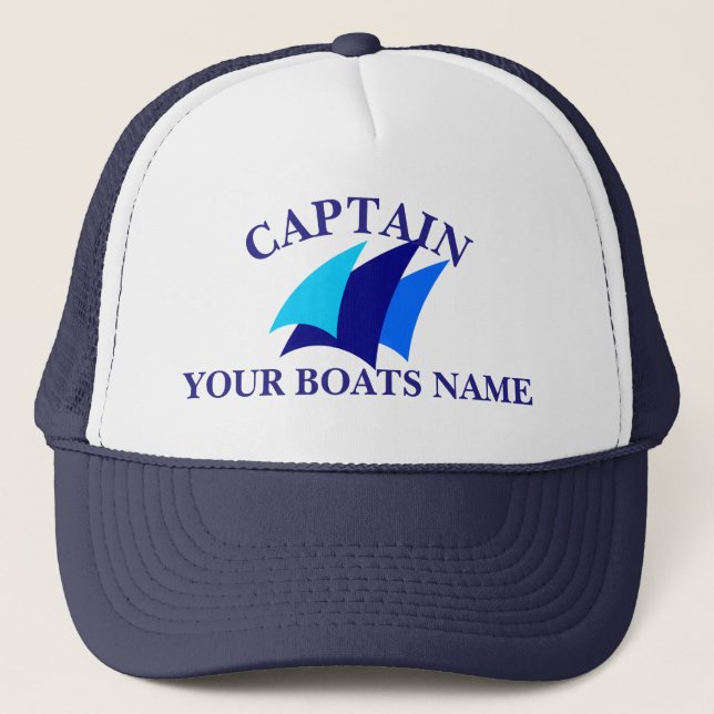Sailing boat crew or captains trucker hat (Front)