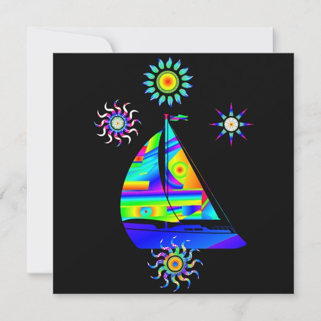 Sailing Boat Flat Greeting Card (Front)