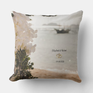 Sailing Boat Flowers Beach Cushion