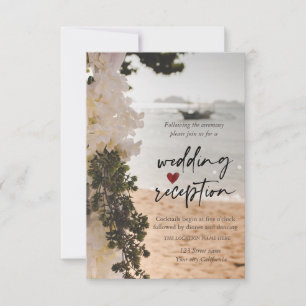 Sailing Boat Flowers Beach Reception Invitation
