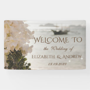 Sailing Boat Flowers Beach Wedding Banner