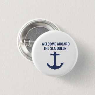 Sailing Boat Gift Welcome Aboard Nautical Anchor 3 Cm Round Badge