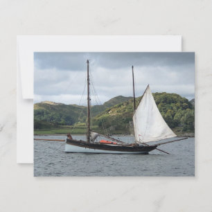 Sailing Boat in Loch Crinan, Scotland Holiday Card