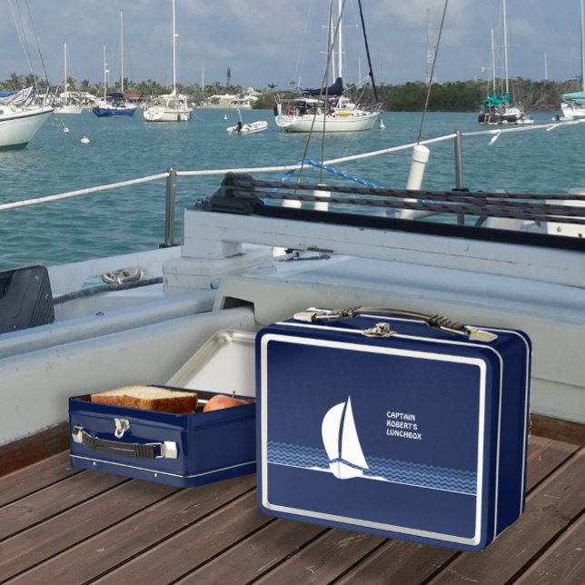 Sailing Boat Lunchbox with customisable Name  (Creator Uploaded)