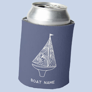 Sailing Boat Name Nautical  Can Cooler
