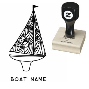 Sailing Boat Name Rubber Stamp
