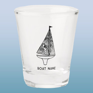 Sailing Boat Name Shot Glass