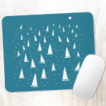 Sailing Boat Nautical Mouse Mat<br><div class="desc">Sail boats racing on a sparkling teal green sea.  A fun nautical design for anyone who enjoys sailing.  Original art by Nic Squirrell.</div>