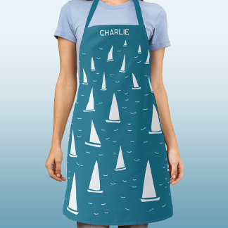 Sailing Boat Nautical Personalised Apron