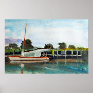 Sailing Boat on Norfolk Broads Poster