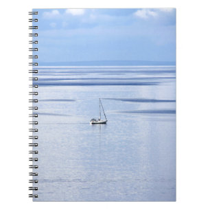 Sailing boat on sea, Nautical, blue water sky Notebook