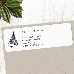 Sailing Boat Personalised Return Address