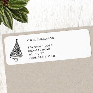 Sailing Boat Personalised Return Address