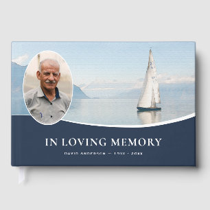 Sailing Boat Photo In Loving Memory Funeral Guest Book