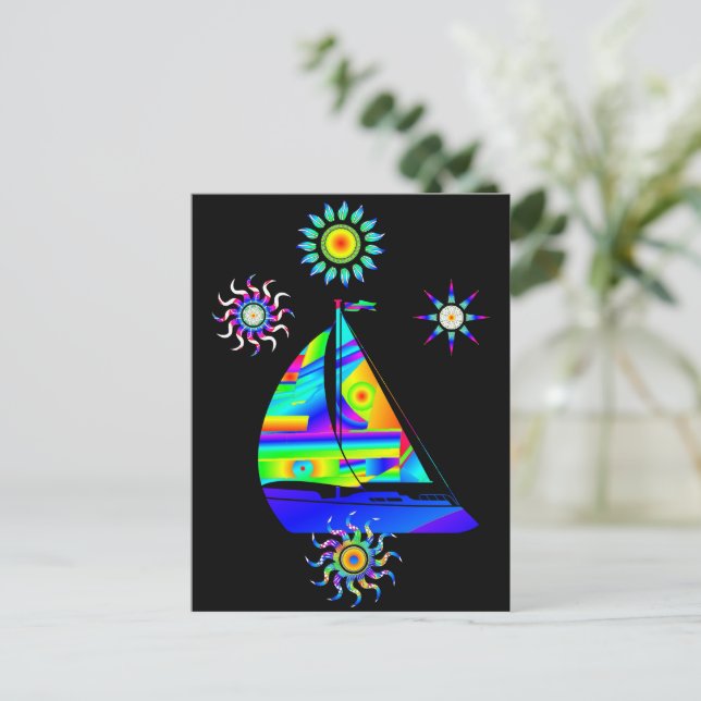 Sailing Boat Postcard (Standing Front)