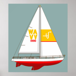 Sailing boat poster