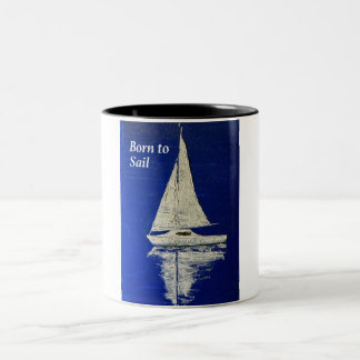 Sailing boat present gift Two-Tone coffee mug