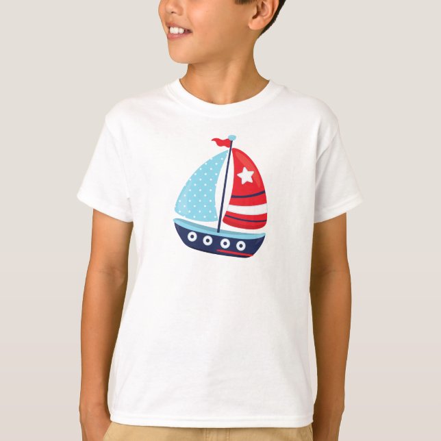 Sailing Boat, Sailor, Sailing, Sails, Boat, Ship T-Shirt (Front)
