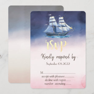 Sailing Boat Sea stars RSVP Invitation