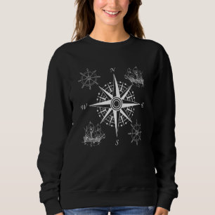 Sailing Boat Ship Compass Rose Nautical Sweatshirt
