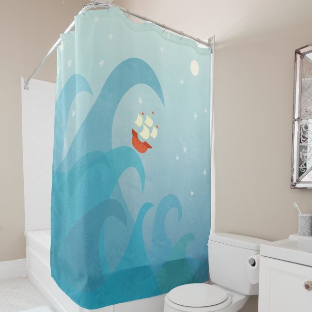 Sailing Boat Shower Curtain (Creator Uploaded)