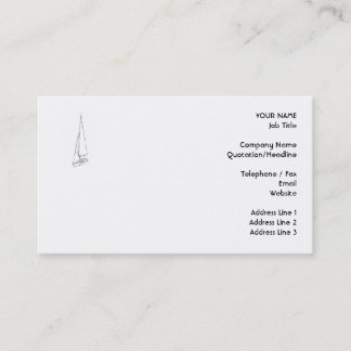 Sailing boat. Sketch in Black and White. Business Card