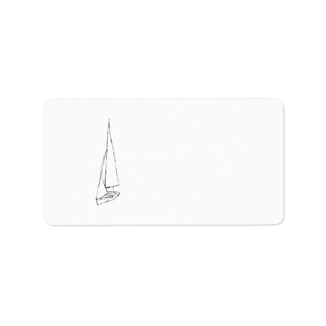 Sailing boat. Sketch in Black and White. Label (Front)