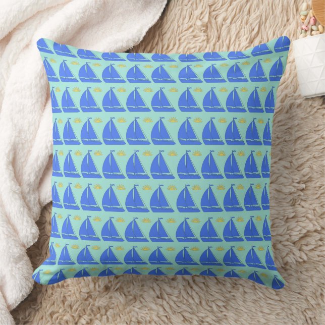 Sailing Boat Throw Pillow (Blanket)