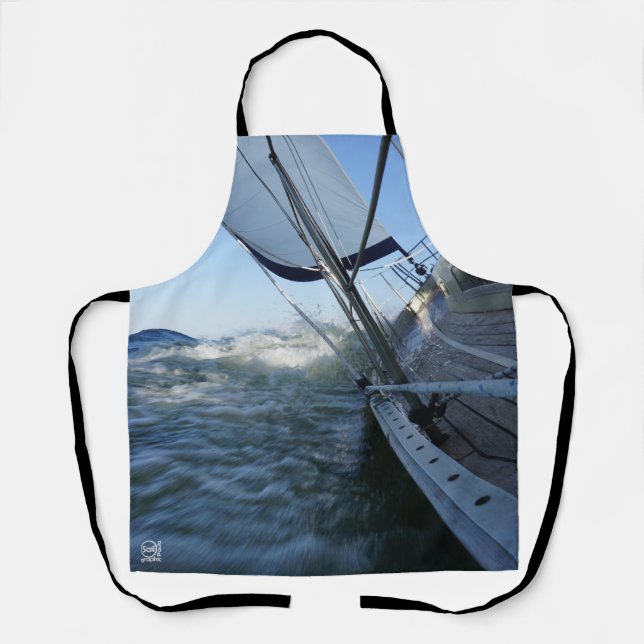 Sailing boat with empty horizon for adventure. apron (Front)