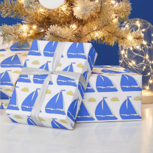 Sailing Boat with white background Wrapping Paper