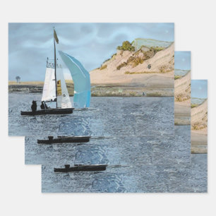 SAILING BOAT WRAPPING PAPER SHEET