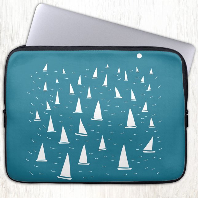 Sailing Boat Yacht Nautical Laptop Sleeve (Sailing boat or yacht art laptop case or sleeve)