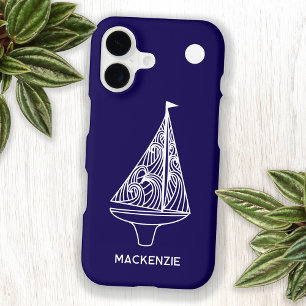 Sailing Boat Yacht Personalized Custom Name Navy