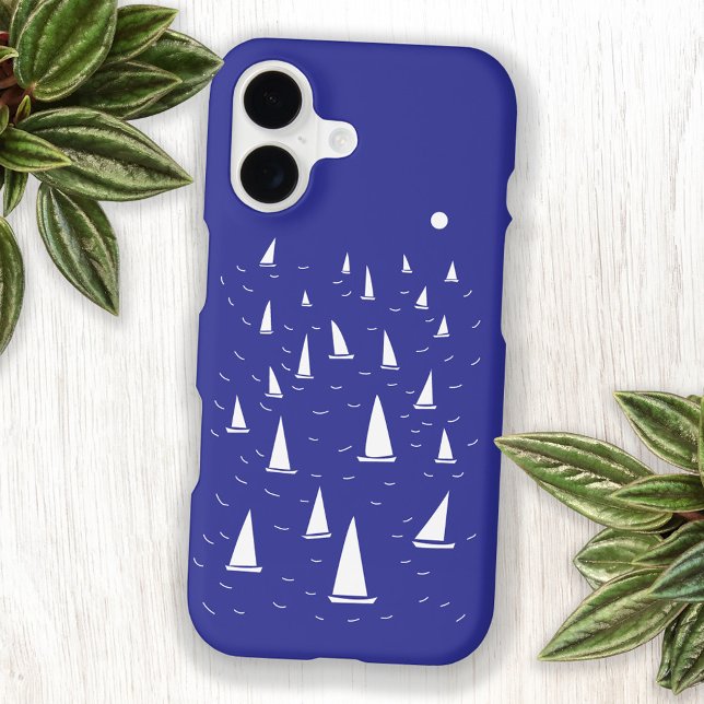 Sailing Boat Yacht Race (Sailing Boat yacht nautical coastal or lake blue sailboat phone case for sailors)