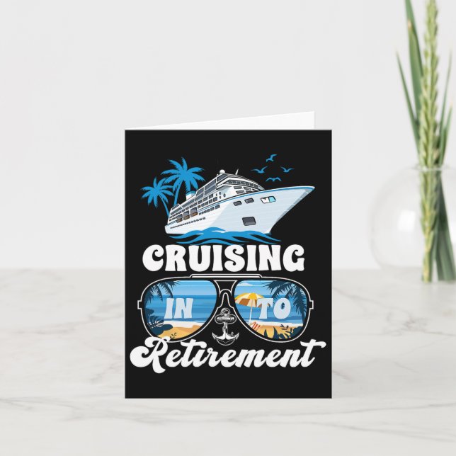 Sailing Boating Vacation Cruising Into Retirement  Card (Front)