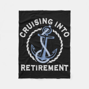 Sailing Boating Vacation Cruising Into Retirement Fleece Blanket