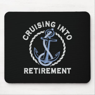Sailing Boating Vacation Cruising Into Retirement Mouse Mat