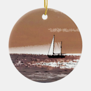 SAILING BOATS CERAMIC TREE DECORATION