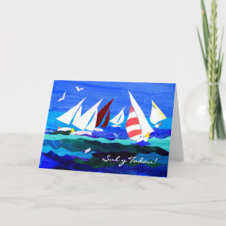 Sailing Boats Father's Day Card - Welsh Greeting