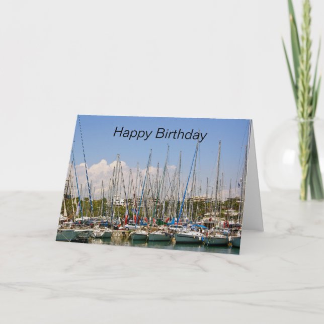 Sailing Boats Happy Birthday Card (Front)