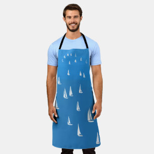 Sailing Boats in deep blue Sea - Regatta Sailboats Apron
