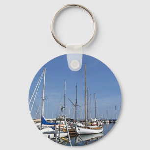 Sailing Boats in the harbour Key Ring