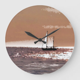 SAILING BOATS LARGE CLOCK