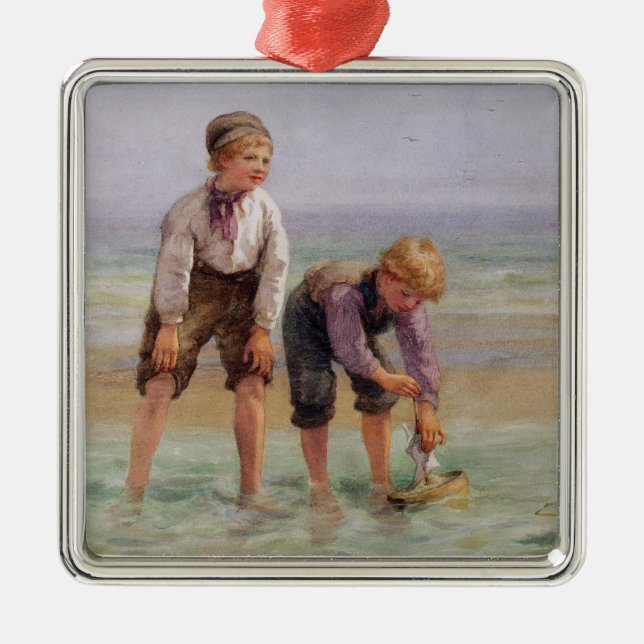 Sailing Boats Metal Tree Decoration (Front)