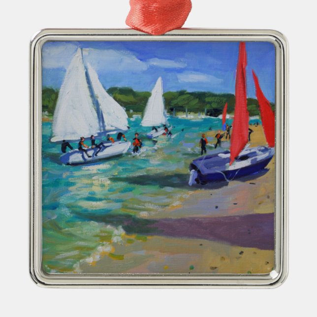 Sailing Boats Metal Tree Decoration (Front)